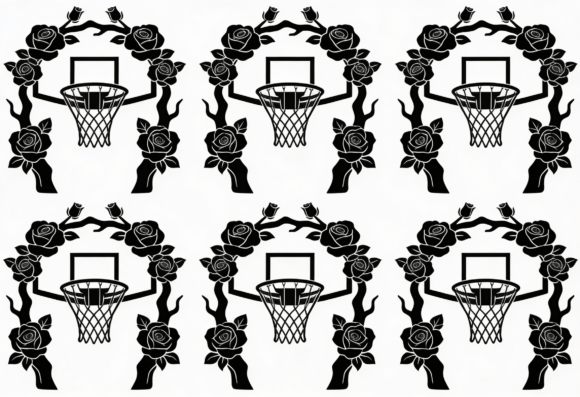 Basketball Rose Floral SVG Cut File