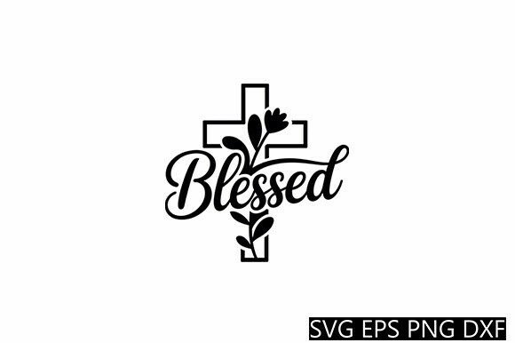 Blessed Cross Floral SVG