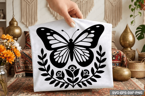 Butterfly Floral SVG, Boho SVG Design