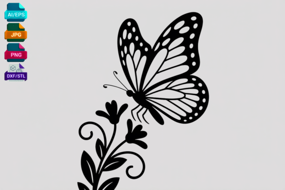 Butterfly Floral SVG Cut File