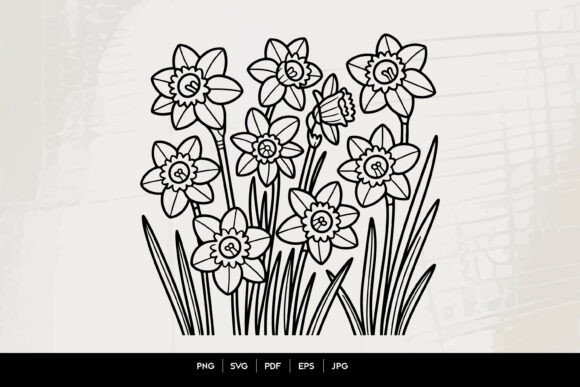 Daffodil Floral SVG Clipart Set