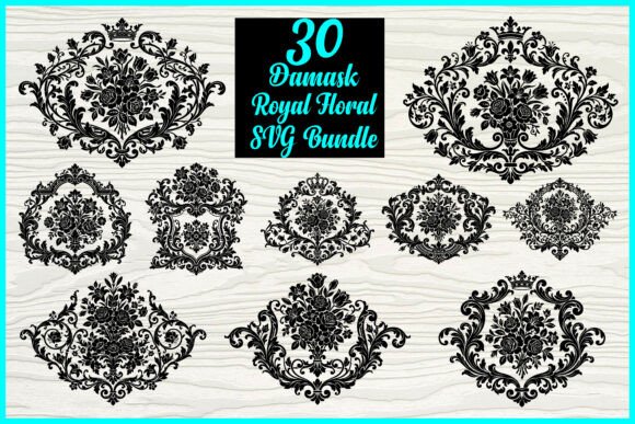 Damask Royal Floral SVG Bundle