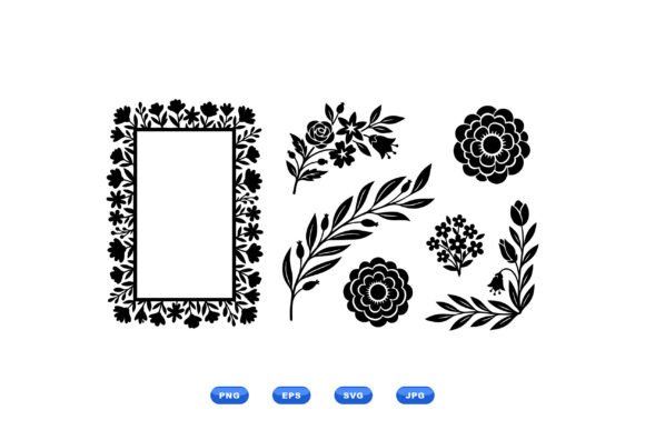 Folk Floral SVG Clipart Pack