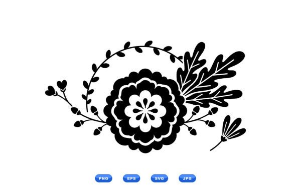 Folk Floral SVG Illustration