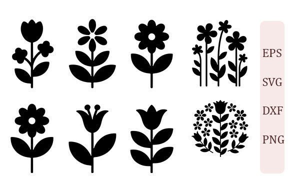 Folk Floral SVG PNG Set