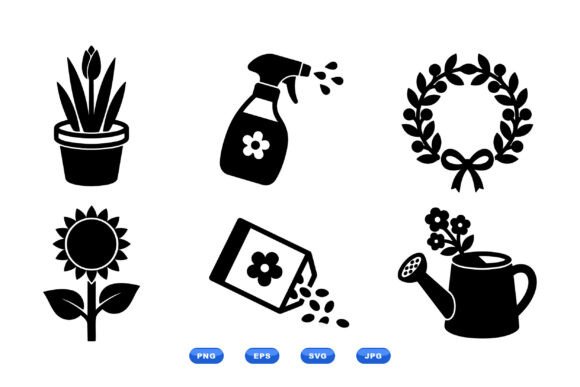 Garden Floral SVG Icons Collection