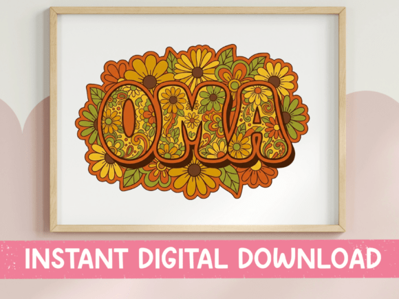 Groovy Oma Floral SVG Design