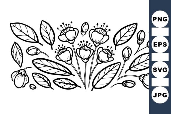 Hand Drawn Floral SVG Set