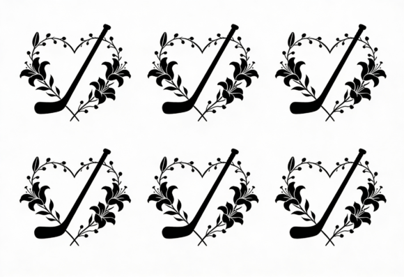 Hockey Heart Floral SVG Design