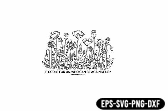 If God is for Us Floral SVG, Bible Svg