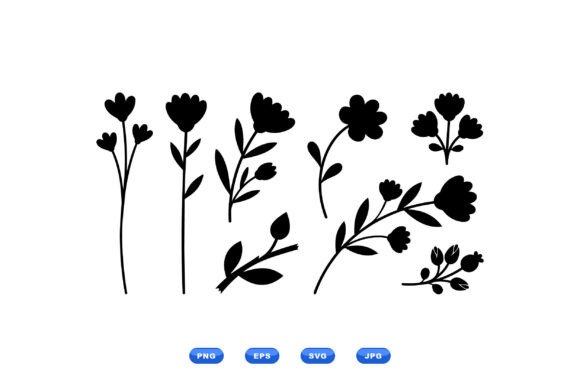Minimal Floral SVG Silhouette