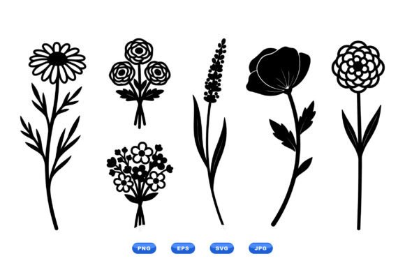 Minimal Floral SVG Silhouettes