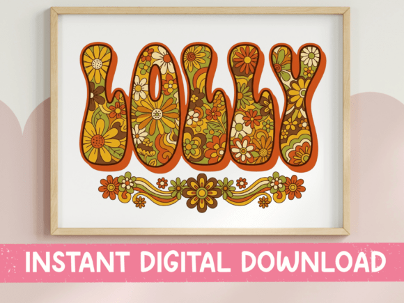 Retro Groovy Lolly Floral SVG Design