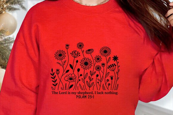 Shepherd Bible Verse Floral SVG