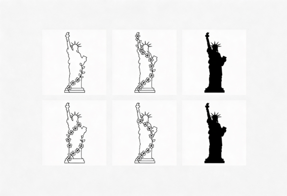Statue of Liberty Floral SVG Cut File
