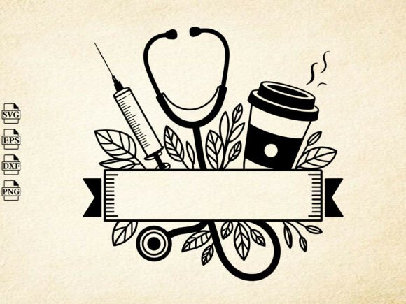 Stethoscope Svg, Nursing Svg, Floral Svg