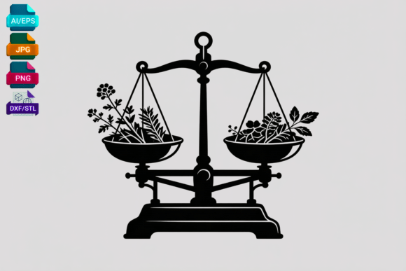 Vintage Scales Floral SVG Clipart